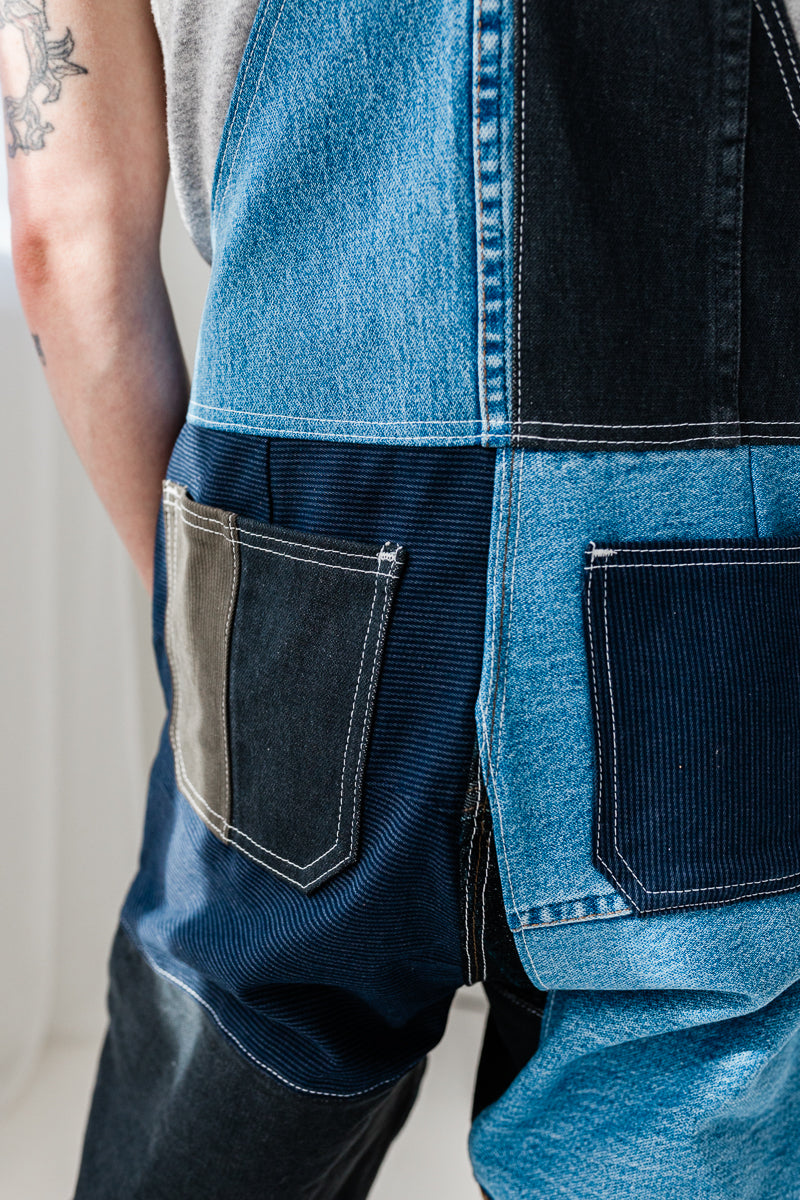 Lavelle Patchwork Denim Overalls