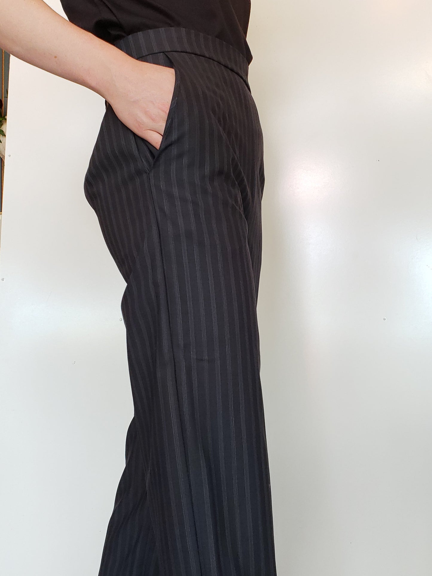 Navy Striped Dress Pant