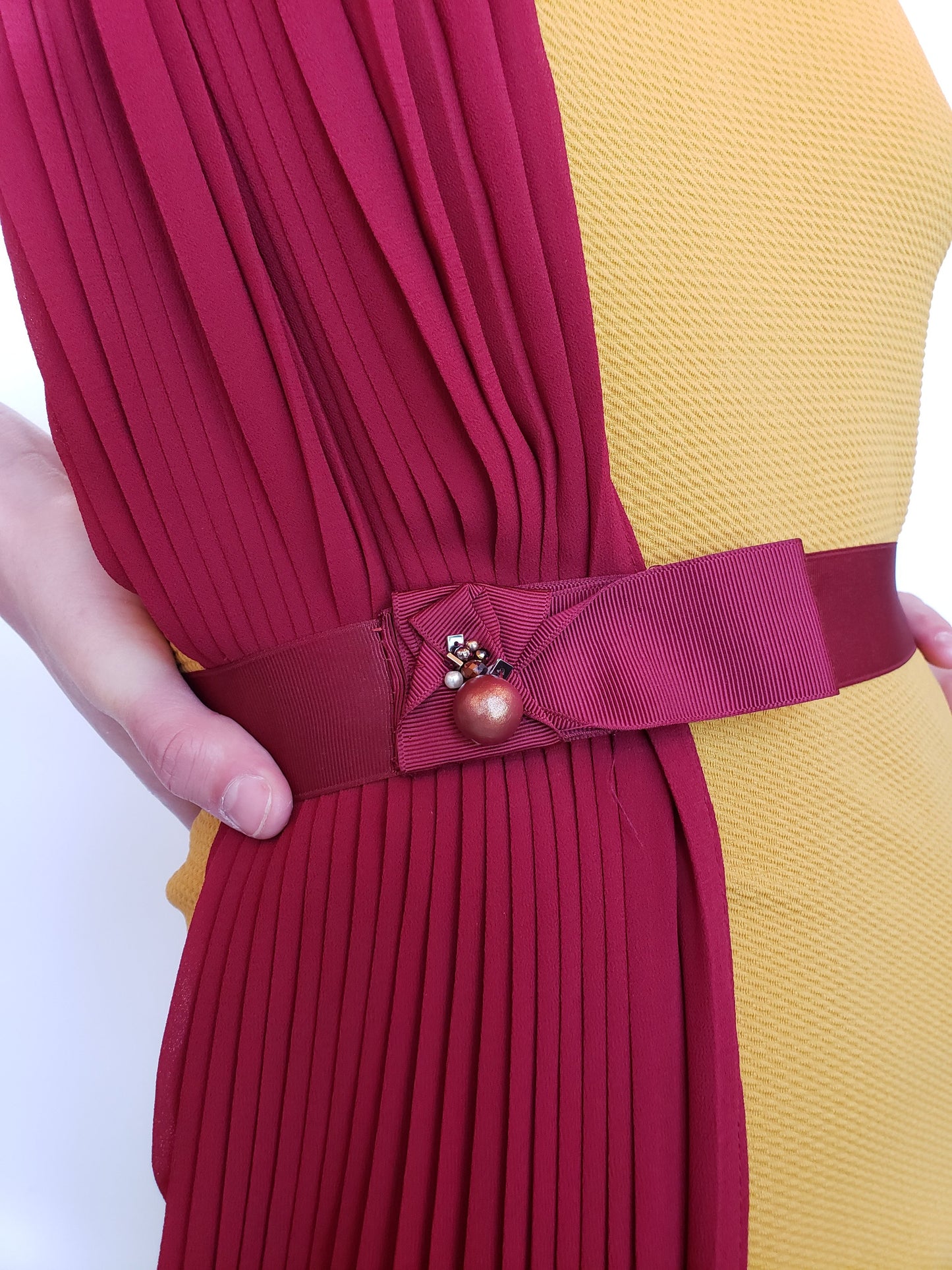 Mustard Yellow Ponte Knit Bodycon Dress