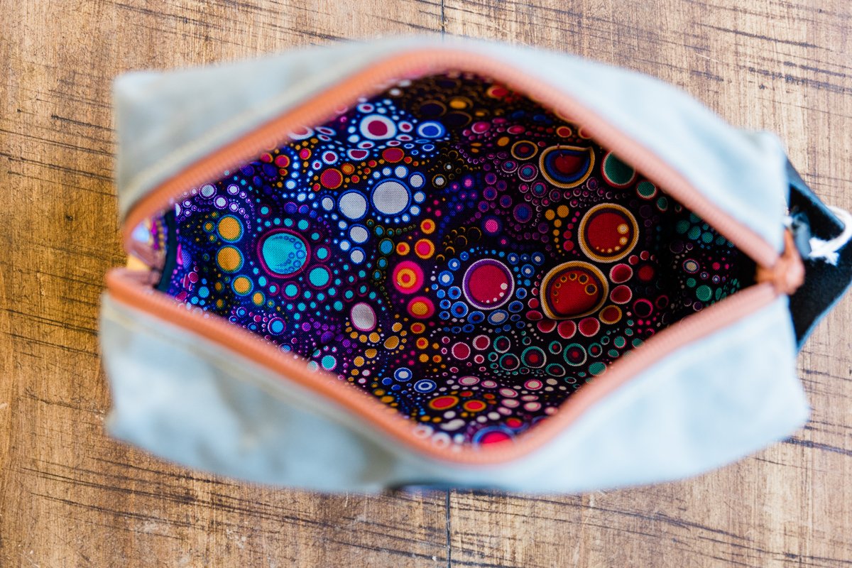 Waxed Canvas Travel Makeup Bag