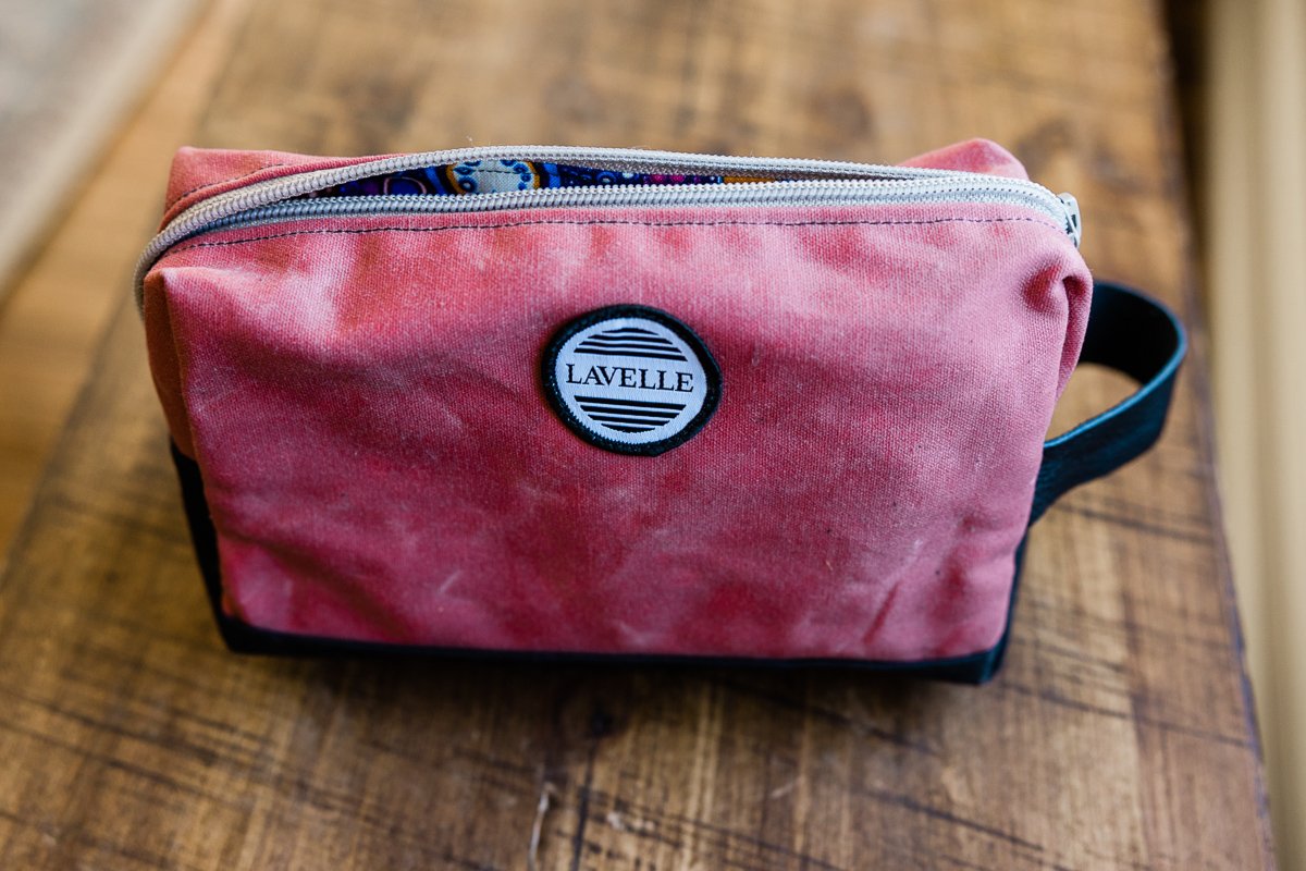 Waxed Canvas Travel Makeup Bag