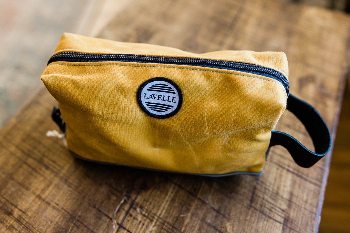 Waxed Canvas Travel Makeup Bag