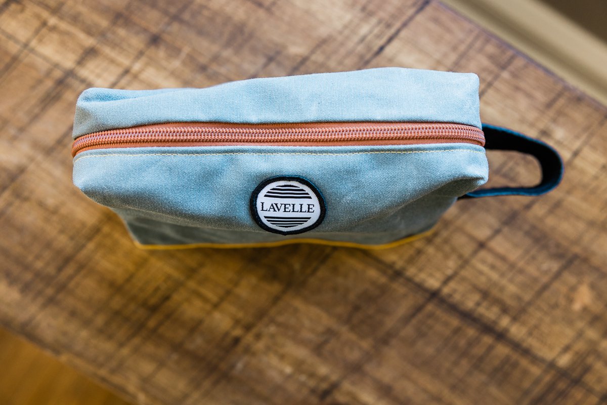 Waxed Canvas Travel Makeup Bag
