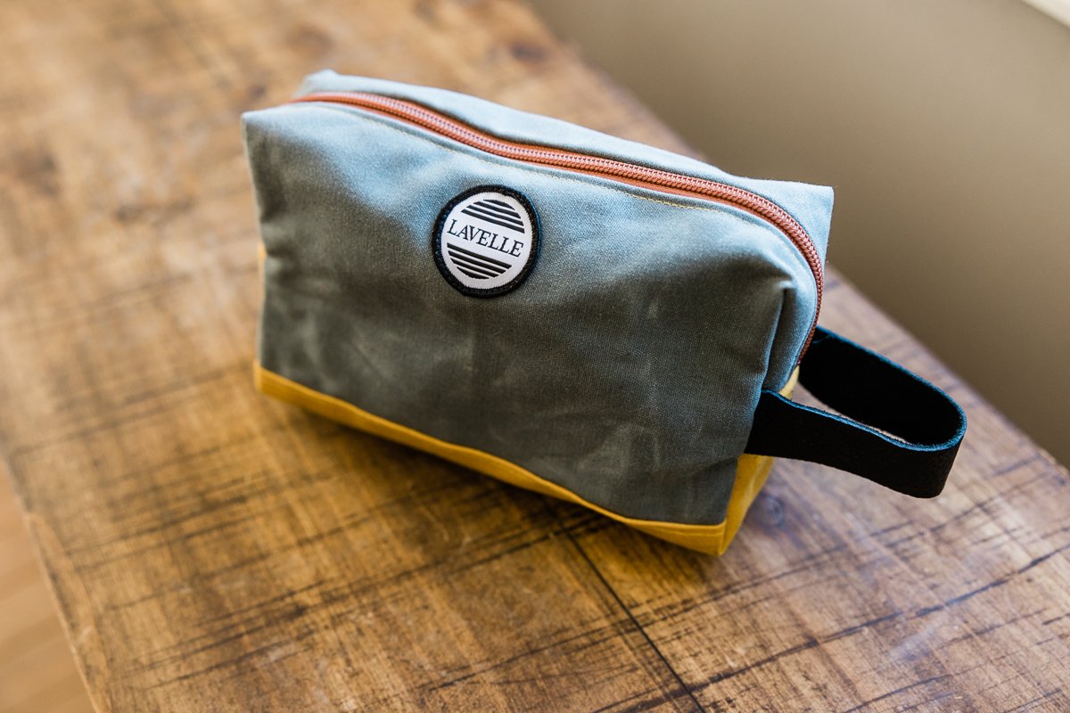 Waxed Canvas Travel Makeup Bag
