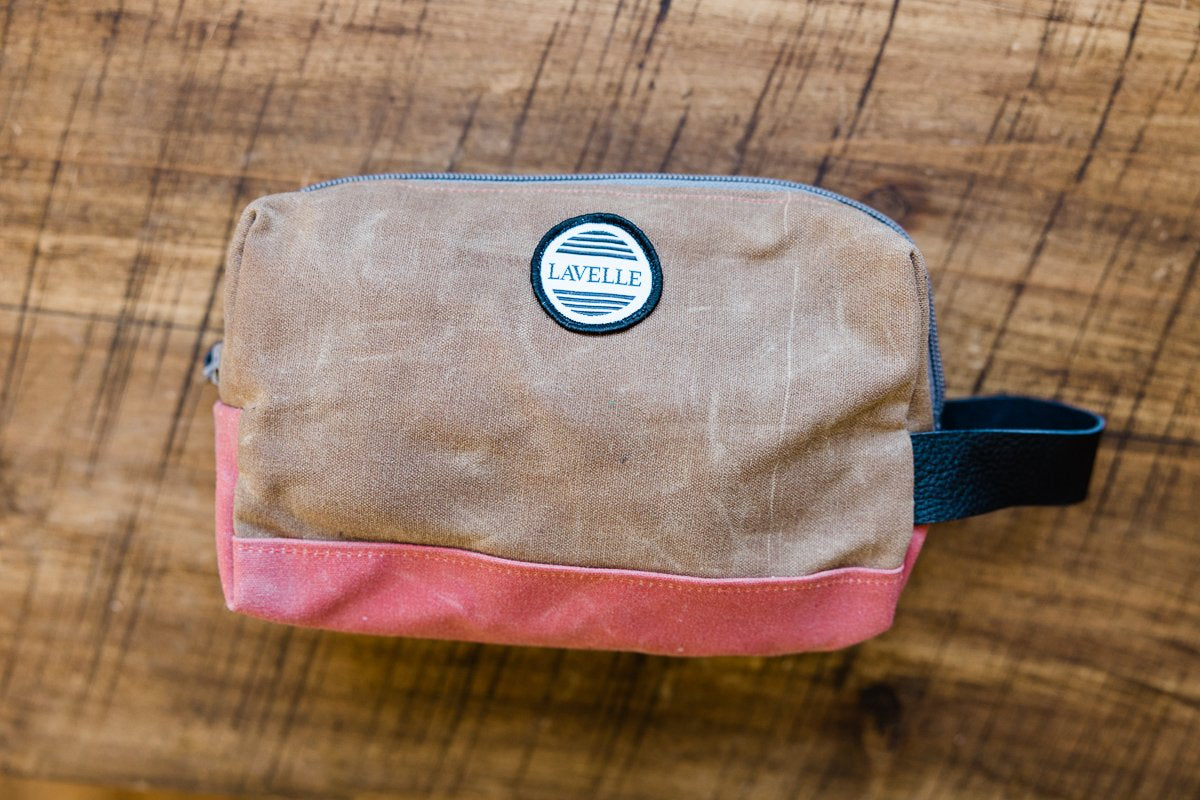 Waxed Canvas Travel Makeup Bag
