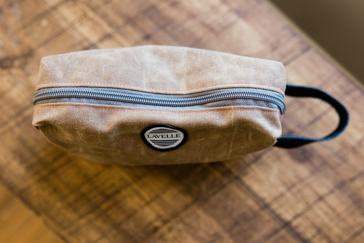Waxed Canvas Travel Makeup Bag