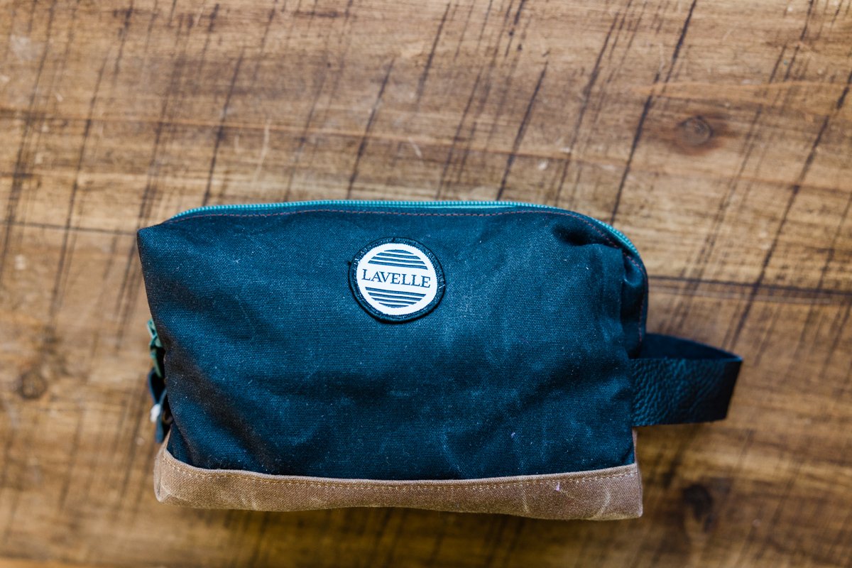 Waxed Canvas Travel Makeup Bag