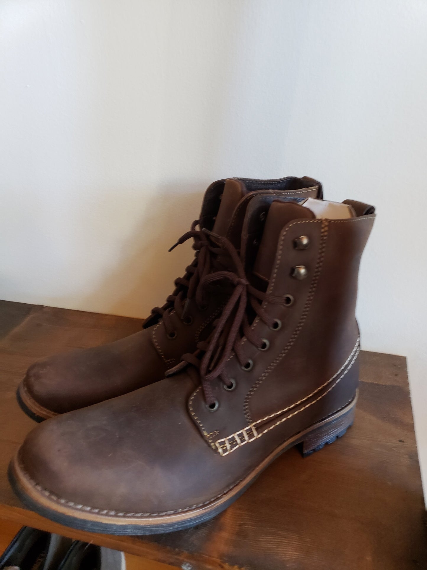 Chocolate Brown Leather Jack Boot, Size 9.5