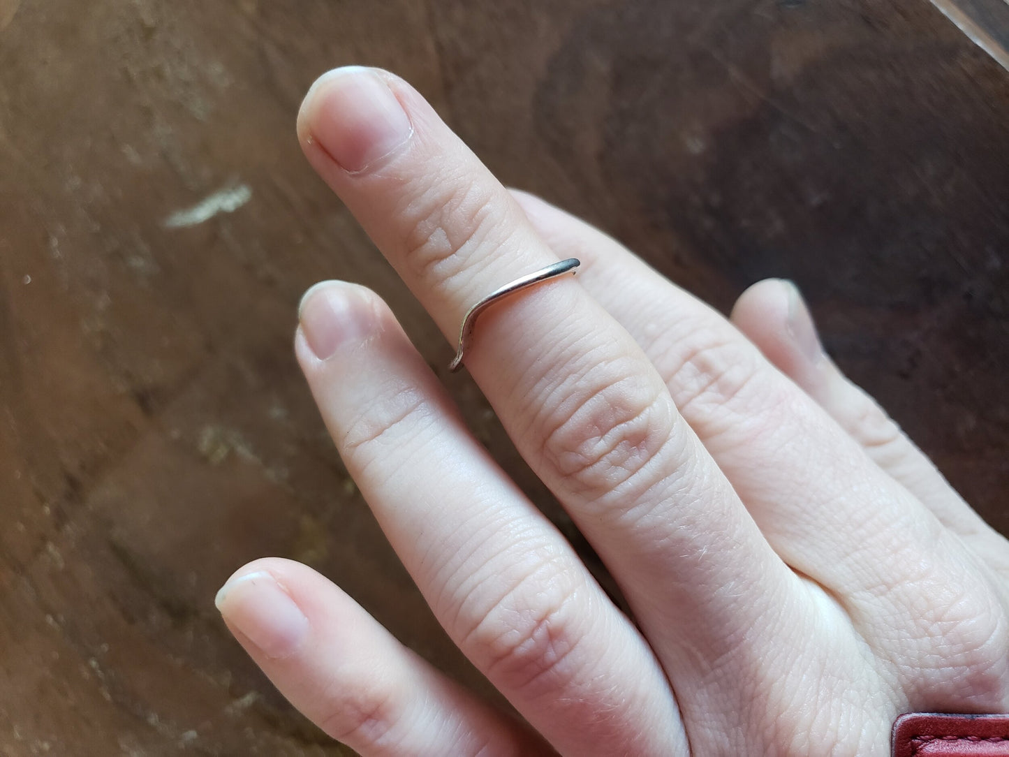 Sterling Silver Stackable Wave Band, Size 8