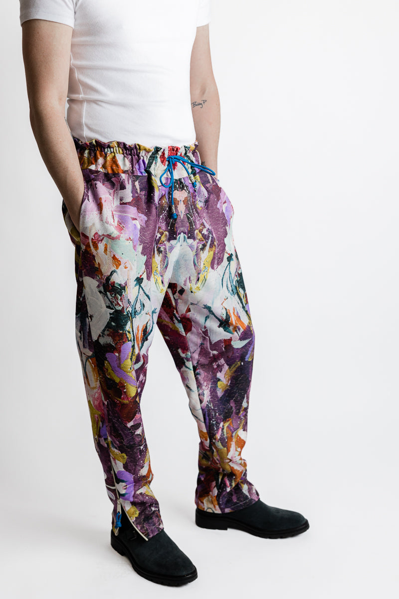 Lavelle x Marcy Parks Plum-Purple-Print, Recycled Linen Jogger Pant