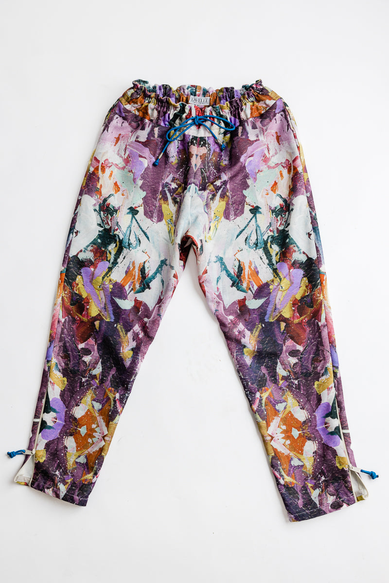 Lavelle x Marcy Parks Plum-Purple-Print, Recycled Linen Jogger Pant