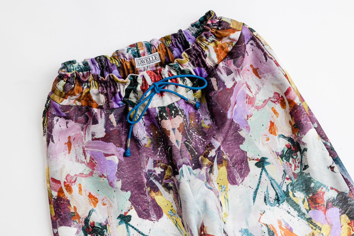 Lavelle x Marcy Parks Plum-Purple-Print, Recycled Linen Jogger Pant