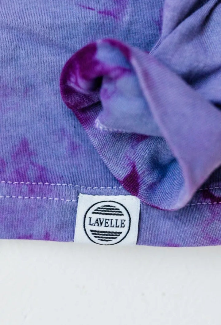 Dip dyed signature Lavelle long sleeve in Smokey Blue and Plum