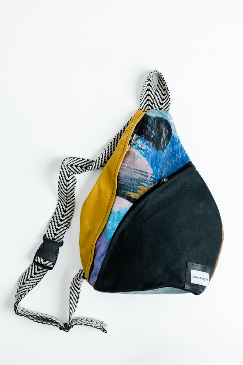 Lavelle x Marcy Parks Waxed Canvas and Marcy Denim Print Backpack