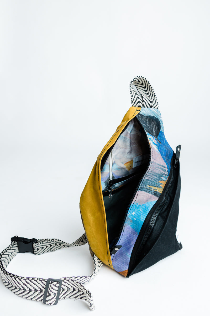 Lavelle x Marcy Parks Waxed Canvas and Marcy Denim Print Backpack