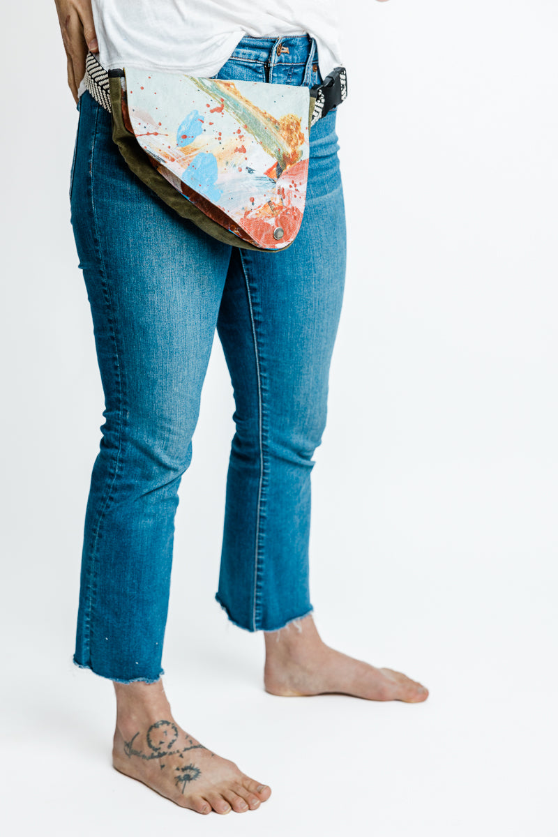 Lavelle x Marcy Parks Denim and Waxed Canvas Cross-Body/Fanny Pack