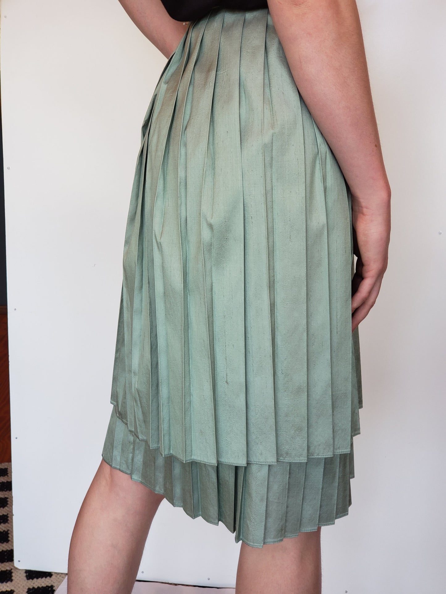 Silk Two-Tiered Skirt