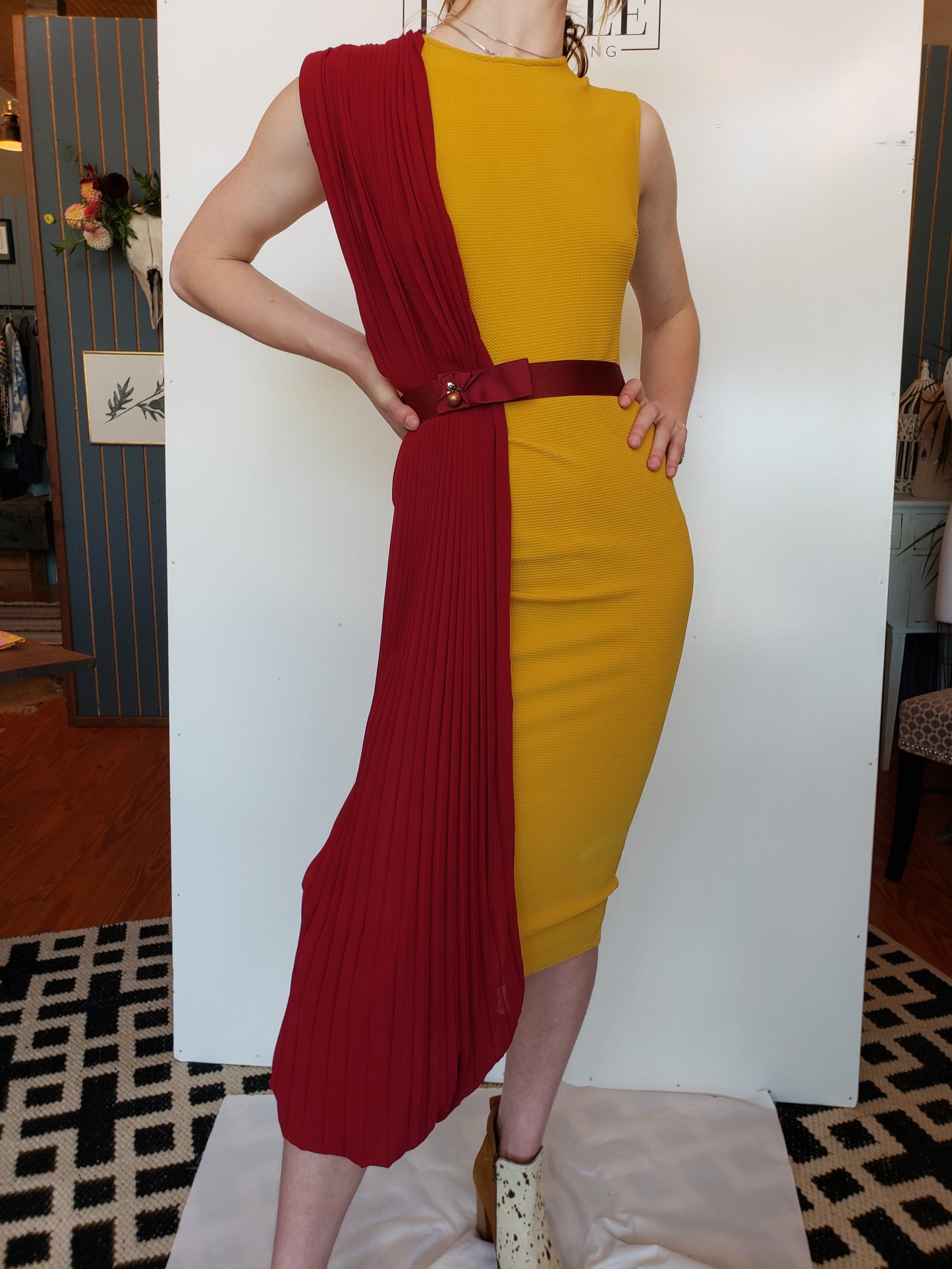 Mustard Yellow Ponte Knit Bodycon Dress Mustard Yellow Ponte Knit Bodycon Dress