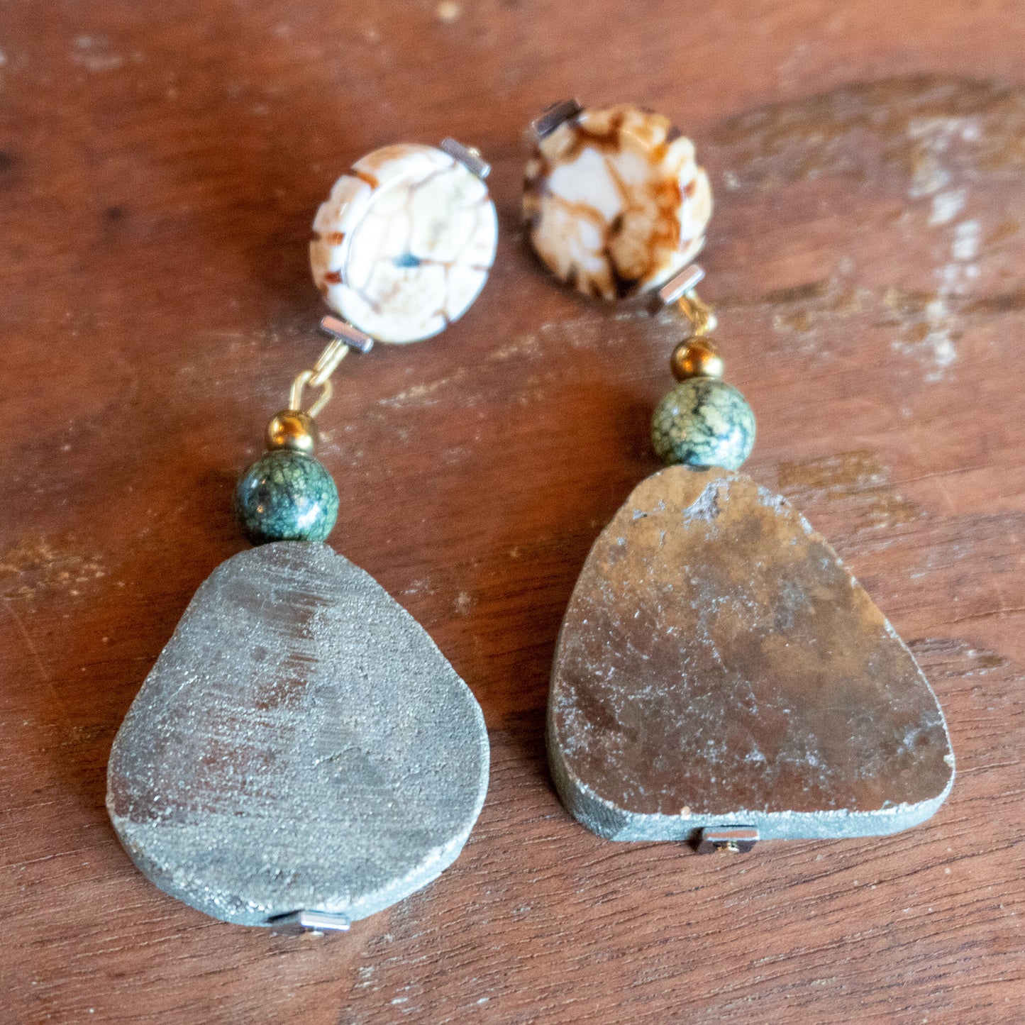 Granite, Marble, & Jade Drop Earrings