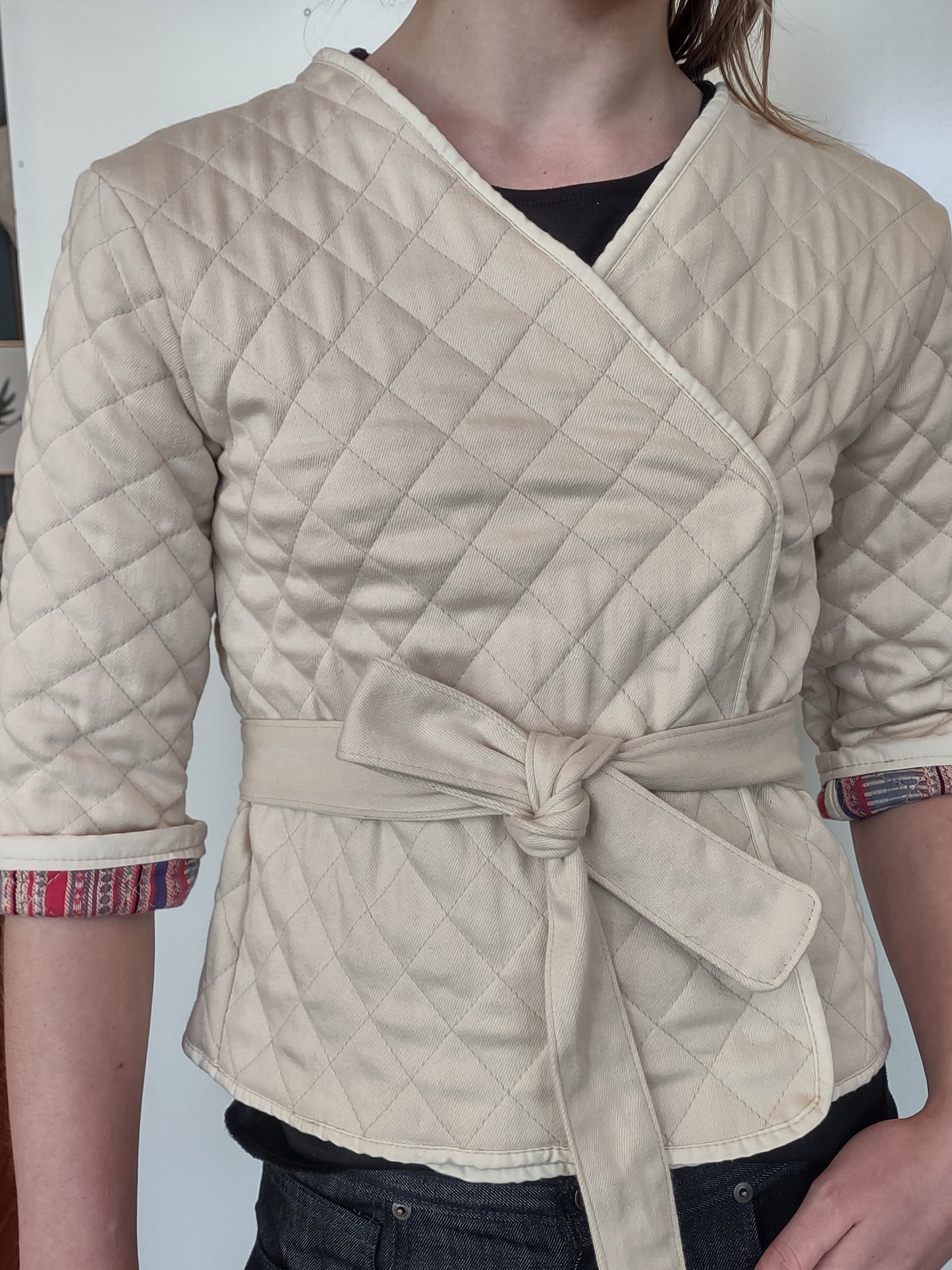 Ivory Hand-Quilted Kimono Jacket