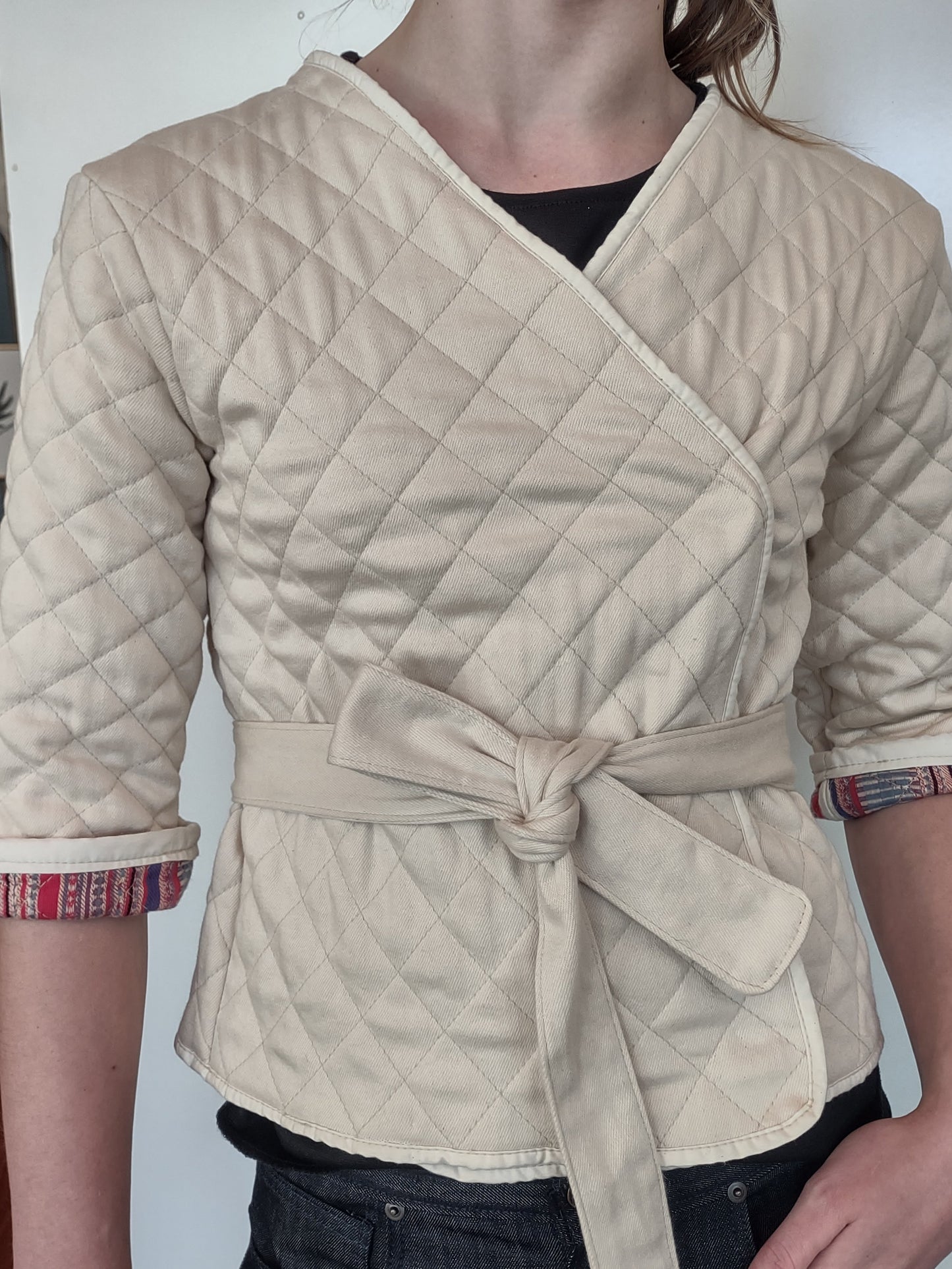 Ivory Hand-Quilted Kimono Jacket