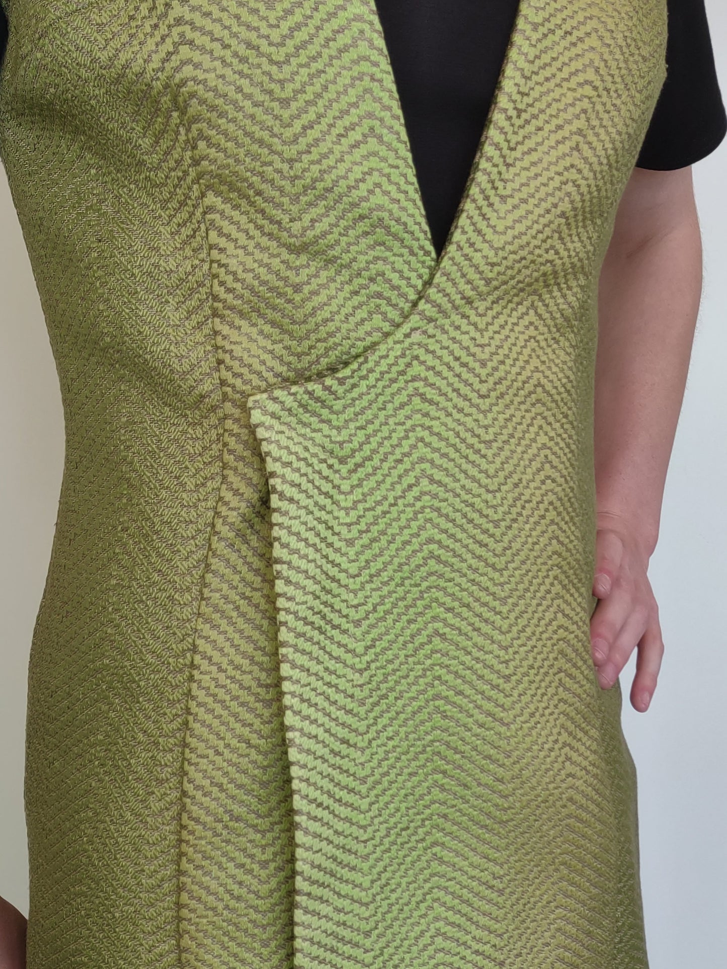Lime Green Woven Textile Vest