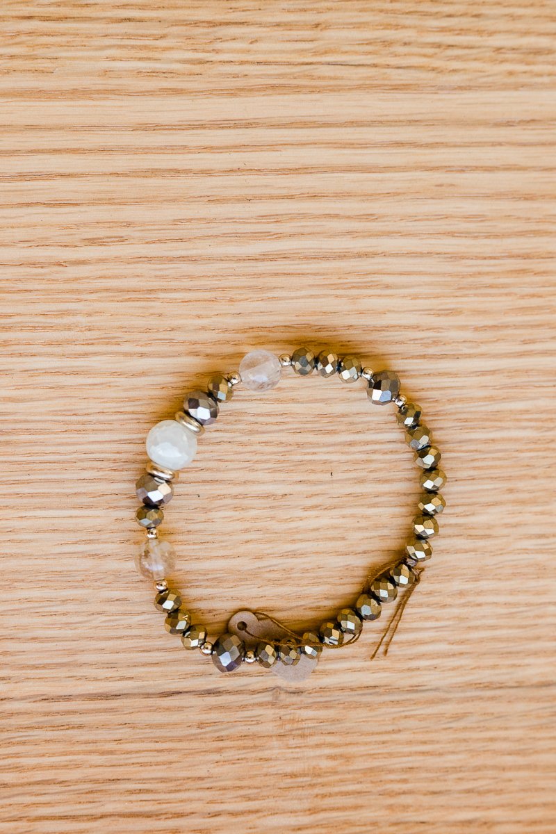 Raw Stones stretch beaded bracelets